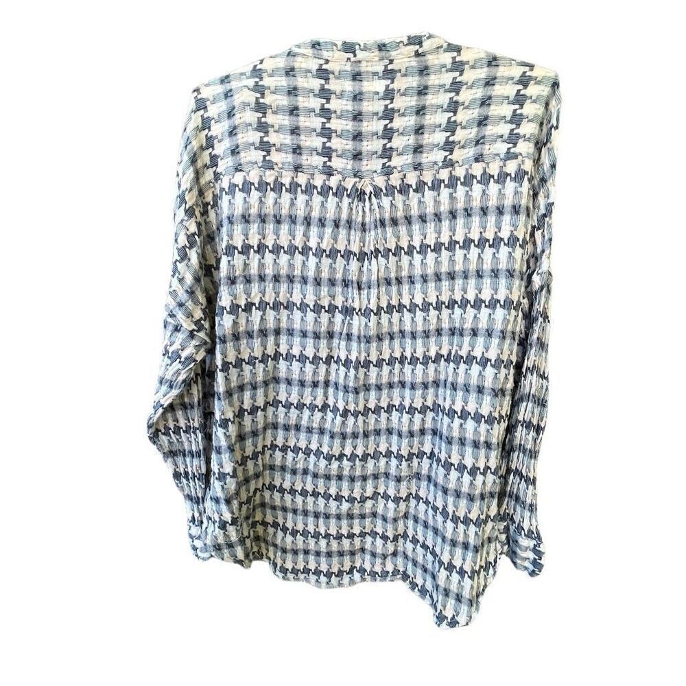 Lou & Grey LOFT houndstooth tie front cotton shirt - Picture 5 of 13